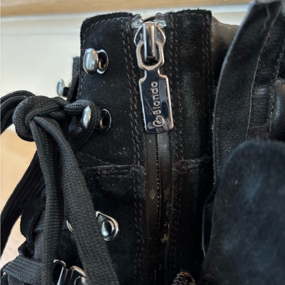 BLONDO Women’s Hiker-Style Lace-Up Waterproof Boots Size 10 black faux leather - Picture 8 of 15